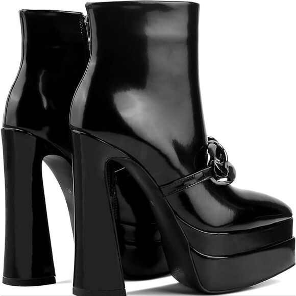 (W-4455) Covibesco Platform Ankle Boots For Women Chunky Heel Zippe Sz 38 (7.5) - Picture 15 of 17